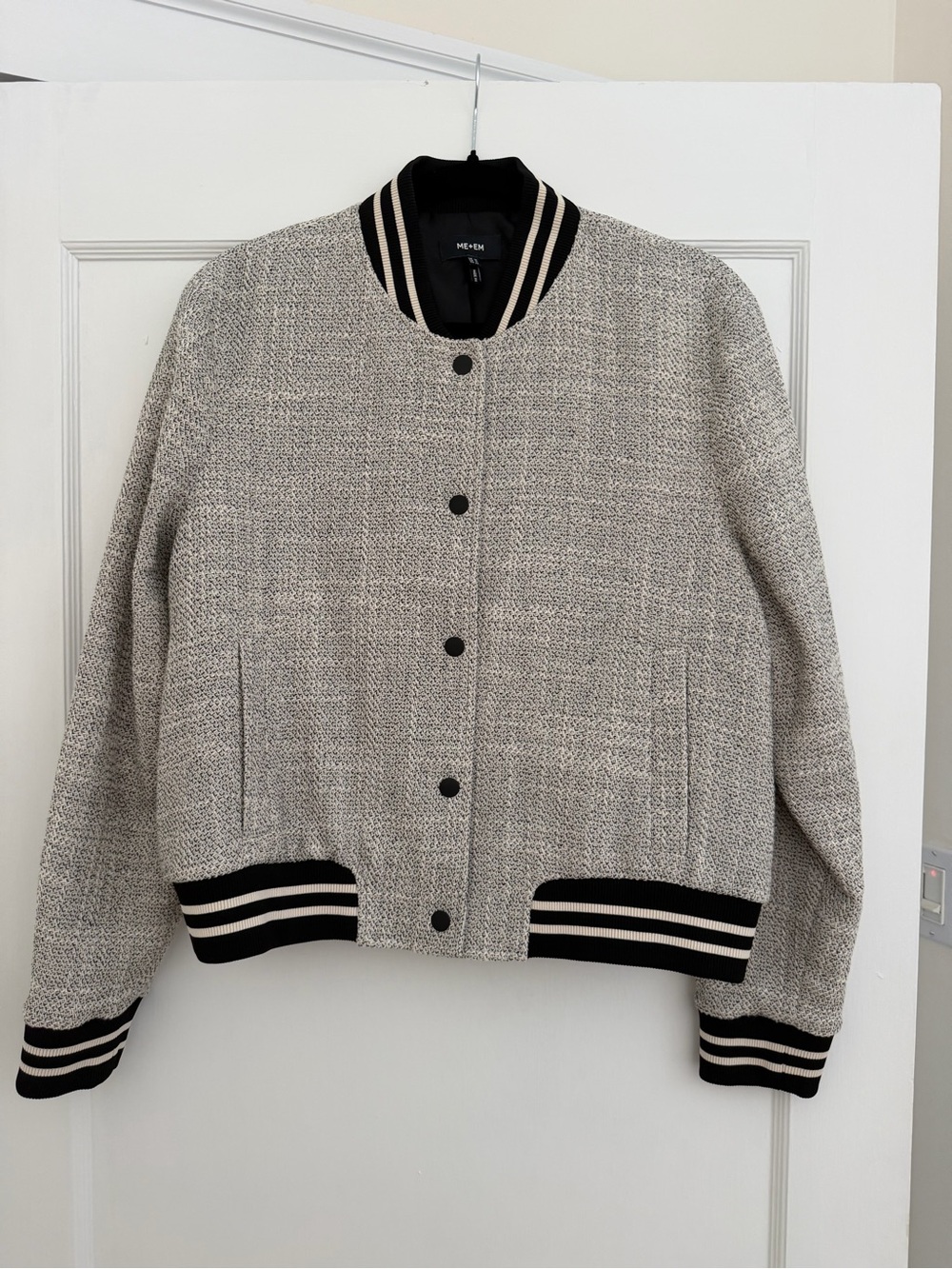 ME+EM Women’s Tweed Bomber Jacket